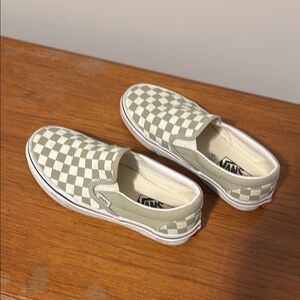 Green checkered Vans